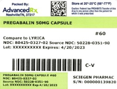 Pregabalin 50mg 80425-0327-02.jpg label 2 - Pregabalin 50mg 80425 0327 02